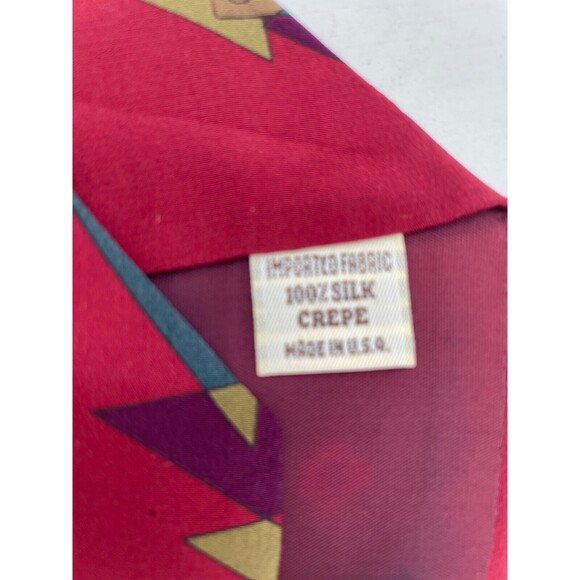 Nino Cerruti Neck Tie Mens Red Yellow Purple Green Geometric Classic Formal - Picture 5 of 8